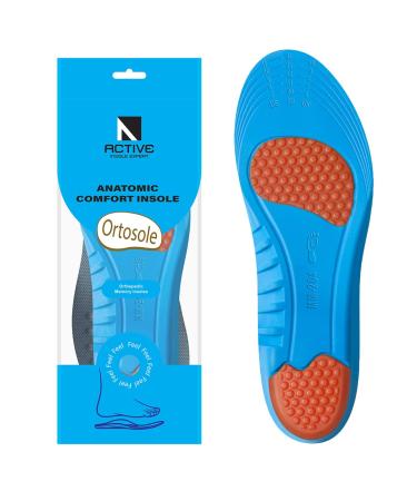 Ortosole Orthopedic Memory Foam Insoles  Massaging and All-Day Shock Absorption Neutral Arch Support  Orthotic Insole for Children Comfort Shoe Inserts (Men's 7-12)