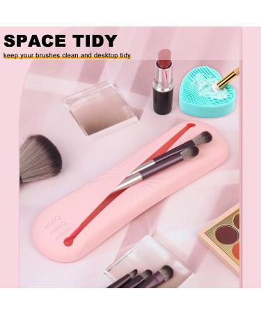 Travel Makeup Brush Holder | Silicone Portable Organizer & Cleaning Mat for Women | Essential Cosmetic Tools in Khaki - Buy Online on GoSupps.com