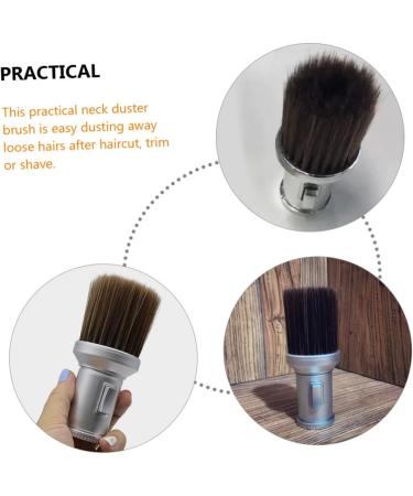 Ipetboom Body Powder Brush Dust Collector for Home Makeup Brush Shampoo Barber Cleaning Brush Hair Salon Shave Brush Broken Hair Remove Brush Duster Loose Powder Fiber Neck Man 13.5x6cm Silver - Buy Online on GoSupps.com