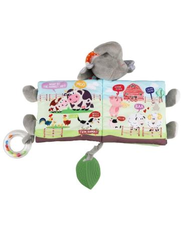 Fish Soft Cloth Book for Babies and Toddlers - Jungle Farm Animals Theme with Teether Ring and Rattle Toy - Buy Online on GoSupps.com