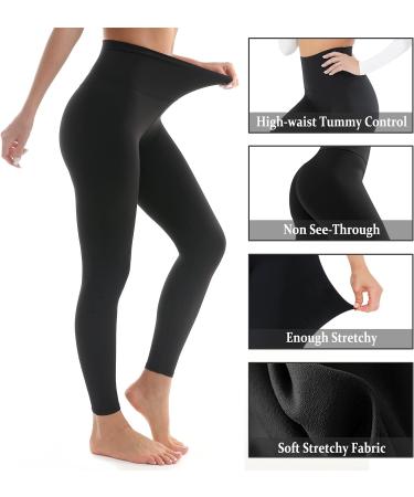 Hmuuo 3 Pack Women's Butt Lift High Waisted Yoga Pants - Set of 3 Black Leggings | Tummy Control, No See-Through, Workout Running Leggings for a Perfect Fit - Buy Online on GoSupps.com