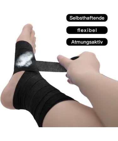 Qigui 10 Roll Finger Plaster - Self-Adhering Elastic Bandage (2.5cm x 4.5m) Waterproof & Flexible Adhesive for Sports & First Aid Ideal Black Bandage - Buy Online on GoSupps.com
