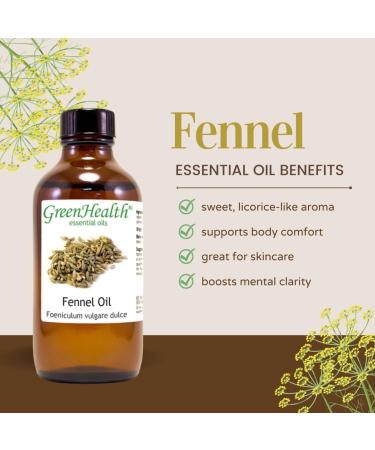Fennel 32 fl oz (946 ml) Aluminum Bottle w/Plug Cap 100% Pure Essential Oil GreenHealth - Buy Online on GoSupps.com