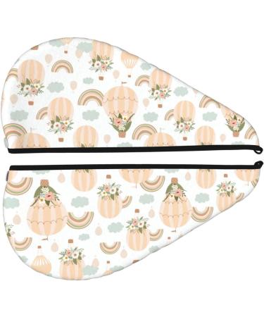 Hair Towel Wrap Fast Drying Hair Turban with Button | Air Balloon & Flower Design - Buy Online on GoSupps.com