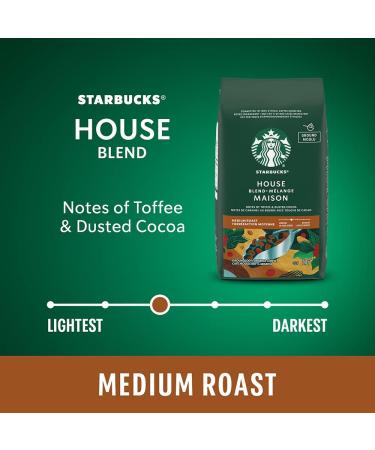 Starbucks House Blend Medium Roast Ground Coffee 340g Bag (Pack of 6) - Buy Online on GoSupps.com