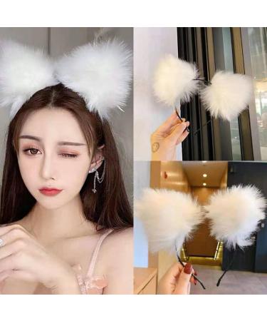 LEEMASING Light Up Headbands LED Cat Ears Headband Faux Fur Hair Hoop Cute Colored Light For Xmas Party Cosplay Halloween Birthday (Pink) - Buy Online on GoSupps.com