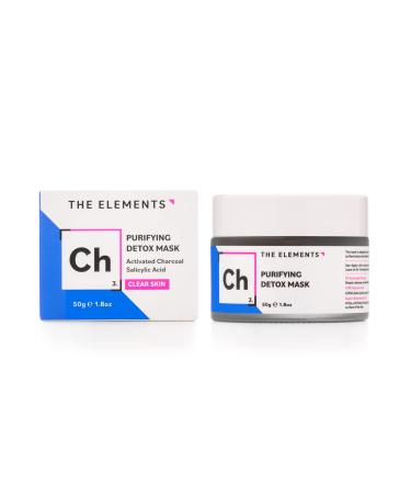 The Elements Purifying Detox Mask a face mask formulated with Activated Charcoal and Amazonian Clays to detox and clear pores 50g