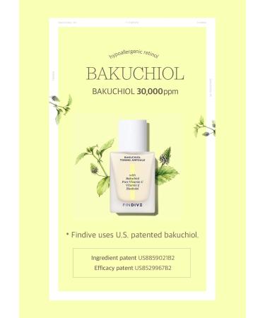 Buy FINDIVE Bakuchiol Toning Ampoule | 3% Bakuchiol Serum | Plant-Based Retinal Alternative | Brightening & Anti-Wrinkle | 1.01 fl. oz - International Shipping Available - Buy Online on GoSupps.com