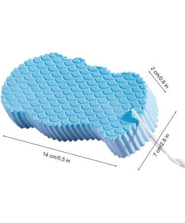 Soft Exfoliating Sponge 4 Pack - Shower Brush for Body - Reusable Dead Skin Remover - Adult Kids - Blue White Pink Black - Buy Online on GoSupps.com