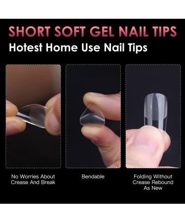 Melous 120 PCS Short Coffin Nail Tips | Soft Gel Full Cover & Half Matte Gel Tips for Perfect Nails | International Shipping - Buy Online on GoSupps.com