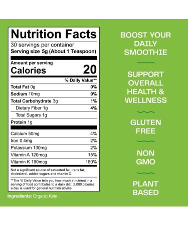 Buy Amazing Grass Organic Kale Powder 5.29 oz | Nutrient-Rich Superfood - Buy Online on GoSupps.com
