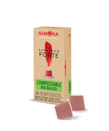 Gimoka Blend Espresso High Intensity 11-100 Capsules Compostable and biodegradable - Compatible with Nespresso* home coffee machines - Made in Italy (pack of 10 x 10)