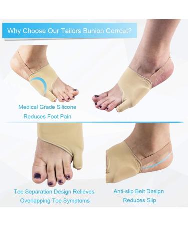 Bunion Corrector & Toe Straightener Pad - Soft Silicone Gel for Pinky Toe Relief | Tailor's Bunion Splint with Anti-Slip Design - Little Toe Separator for Overlapping Toes (Medium) - Buy Online on GoSupps.com