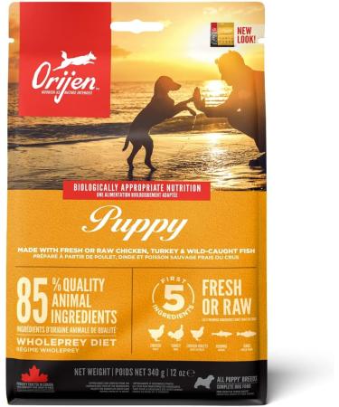 Orijen Puppy | 3 Pack | 3 x 340 g | Dry food for puppies | to support the development of puppies | with fresh or raw poultry and fish ingredients - Buy Online on GoSupps.com