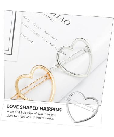 Hair Clip Rhinestone Hair Clip Girls Hair Bows Metallic Hair Clips 4 Pieces Heart Clips Hair Clip Hair Accessories Love Shaped Hair Pins Heart Hair Pins - Buy Online on GoSupps.com
