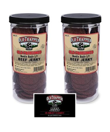 Old Trapper Old Fashioned Double Eagle Beef Jerky - Pack of 2 with Bonus Old Trapper Magnet by Lyza's Sweets & Treats
