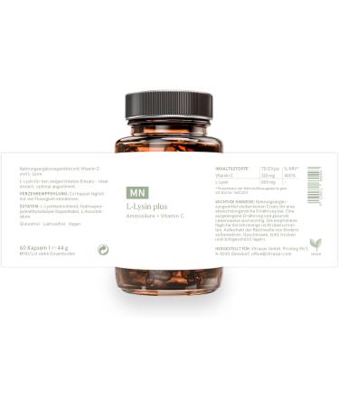 Buy L-lysine Plus - Premium Vegan Capsules with Vitamin C & Essential Amino Acids | 100% Natural | 60 Caps - Buy Online on GoSupps.com