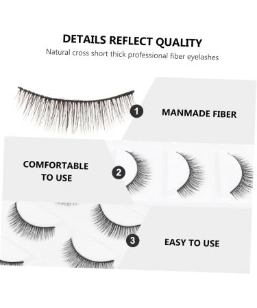 FRCOLOR 10 Pairs Short False Eyelashes False Eye Lashes Fiber Makeup Eyelashes Reusable Manmade Eyelashes Fake Lashes Natural Eyelashes Stage Eyelash Extend Artificial Fiber 3d Slim Black - Buy Online on GoSupps.com