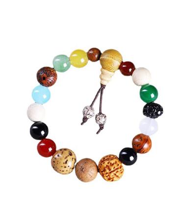 Handmade Natural Wood Element Bracelet for Anxiety and Chakra Healing for Luck and Meditation