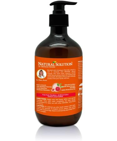 Natural Solution Hand Wash, enriched with moisturizing blood orange and Himalayan pink salt, comes in a 14 oz bottle (Pack of 3) for gentle cleansing and hydration - Buy Online on GoSupps.com
