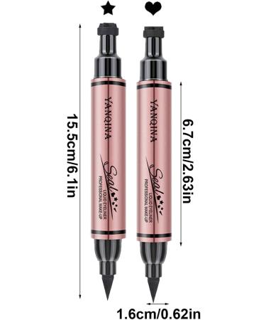 Heart Stamp Eye Liner Eye Liner Stamps Double-Ended | Waterproof Stamp Eye Liner Soft Long-Lasting Winged Eye Liner for All Kinds of Eye Makeup - Buy Online on GoSupps.com