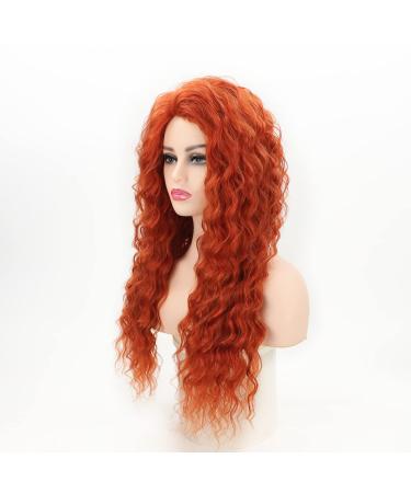 Fencca Auburn Long Curly Synthetic Wig for Women - Free Part Full Wavy Hair Replacement - Buy Online on GoSupps.com