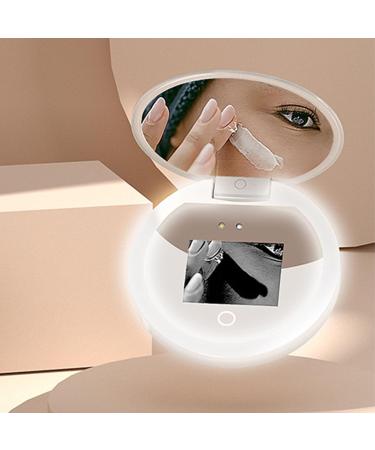 Sunscreen Testing Mirror 2X Magnification Touch Control UV Camera Mirror with LED Light 3.5 Inch Handheld Pocket Mirror for Travel Outdoor - Buy Online on GoSupps.com