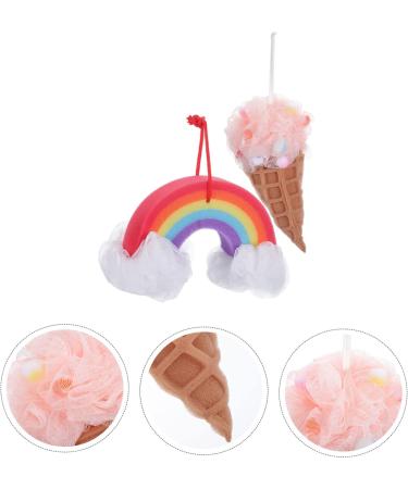 Buy 2pcs Rainbow Bath Sponges - Exfoliating Mesh Pouf Shower Balls for a Luxurious Bath Experience | Bath Accessories & Loofah Scrubber - Buy Online on GoSupps.com