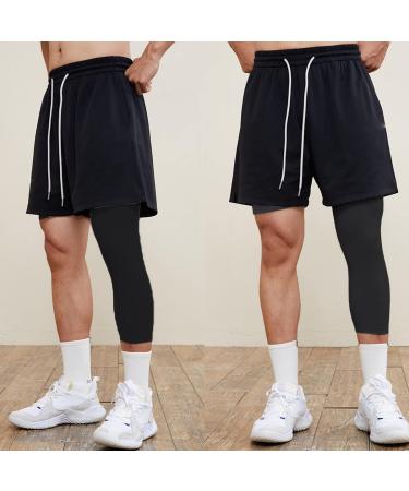 Jonscart Men's Compression Capri Tights Pants - Black, Size Large - Buy Online on GoSupps.com