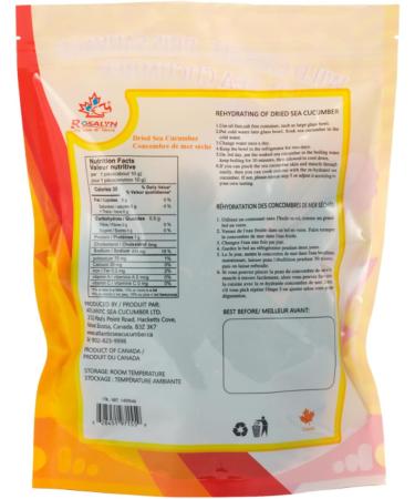 Rosalyn Premium Deep Sea Atlantic Canada Wild Caught Sea Cucumber 8 Years Dried Sea Cucumber Canada(Yellow) 100 g (Pack of 1) - Buy Online on GoSupps.com