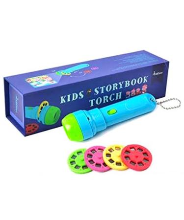 Binnan Children's Projector Flashlight Children's Projection Lamp Toy with 4 Fairy Tales 32 Slides