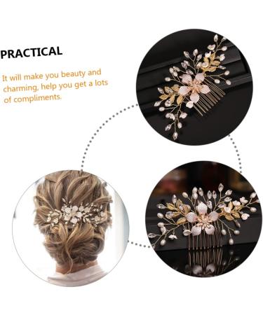 Healeved Pearl Hair Comb Wedding Bridal Hair Comb Hair Accessories for Bride Rattan Circle Mirror Rhinestone Hair Accessories Bridal Headpiece Bride Tiara Bride Wedding Styling Hair Metal - Buy Online on GoSupps.com