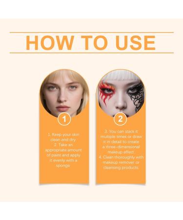  Generisch White black and red Halloween makeup 45g for children and adults theatrical makeup high intensity waterproof and sweat-resistant soft and gentle on the skin - Buy Online on GoSupps.com