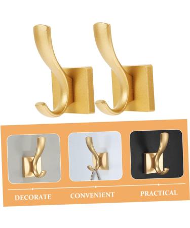 Alipis 2pcs No Punching Hook Heavy Duty Clothes Hanging Storage Hook Shoe Cabinet Wall-Mounted 10.00X5.20X3.00CM Golden - Buy Online on GoSupps.com