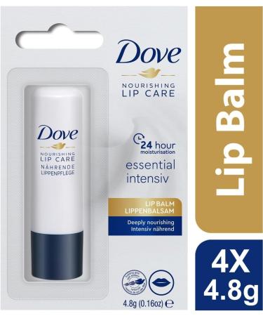 Lip Balm | Dove Nourishing Lipcare 4.8g | Essential Intensiv | Lipstick | PACK OF 4 - Buy Online on GoSupps.com