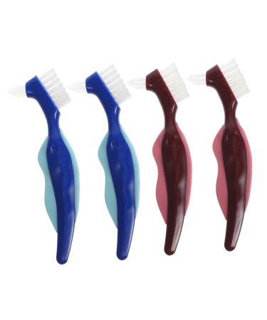 Minkissy 4 pieces older prosthesis toothbrush false toothbrush travel sizes toothbrush prosthesis care prosthesis brush soft prosthesis brushes holding brushes prosthesis toothbrush