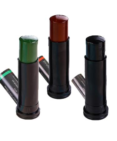 Green Face Paint Green/Black/Red Halloween Face Paint Football Stick Sports Face Makeup Color Stick Easy Color Camo Face Dye Cosplay Face&Eye Stick For Hunting&Baseball&Football&Halloween Waterproof red+green+black