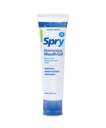 Spry Dry Mouth Gel with Xylitol, Natural, Long-Lasting Mint-Free and Sugar-Free Mouth Moisturizer for Dry Mouth Relief, Original Flavor, 2 oz