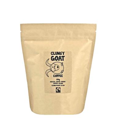 Clumsy Goat Fairtrade Brazilian Super Crema Whole Coffee Beans - 50% Arabica / 50% Robusta - Medium Dark Roast - Buy Online on GoSupps.com