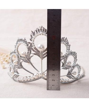 SNUOY Pearl Rhinestone Tiara - Elegant Pageant Queen Crown for Wedding Hair Jewelry - Buy Online on GoSupps.com