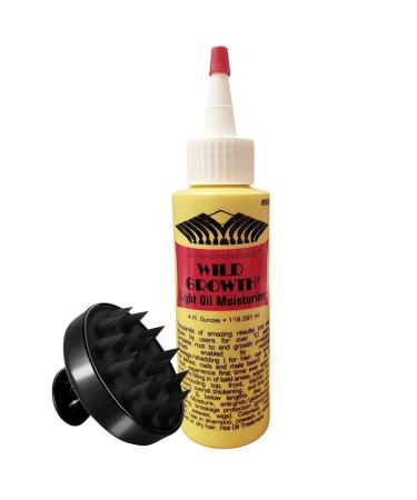 Wild Growth Light Oil Hair Moisturizer 4 Oz High Gloss Scalp Deodorizer for Women & Men  Hair Growth Oil with Scalp Massager Moisurizer