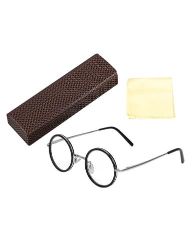 Pongnas Reading Glasses Mens Women Unisex Magnifying Glasses Retro Round Comfortable Eyeglasses Stylish Presbyopia Glasses (350 Degrees)