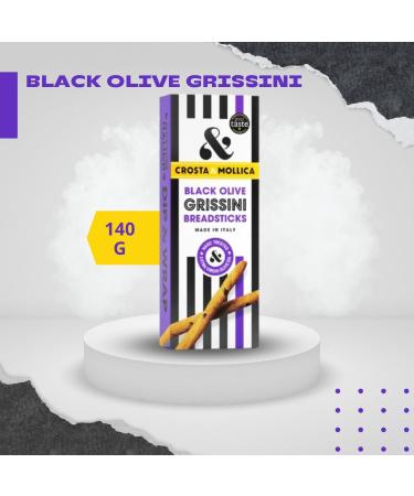 Crosta & Mollica Bread Sticks Pick N Mix - Choose From 4 Flavours | Classic-Torinesi Parmesan & Poppyseed Classic-Grissini Black Olive Grissini - Pack of 2 - Buy Online on GoSupps.com