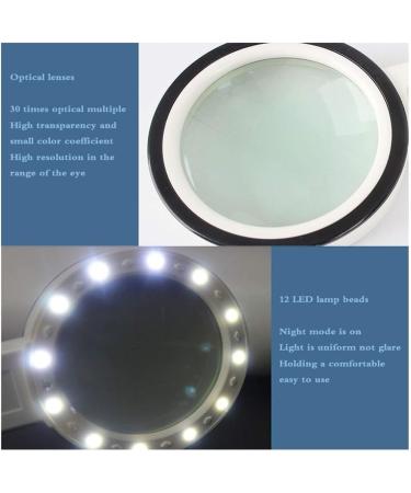 ES for Hobbies Reading Magnifier with 12 LED Lights Hand-held 30X Lens High-Definition Lighting Magnifier for Reading and Repairing Crafts Jewelry - Including AA Ba Better Life - Buy Online on GoSupps.com