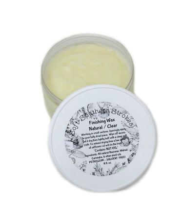 Clear Soft Finishing Wax to Seal and Protect Chalky Finish and Milk Painted Furniture. Eco- Friendly Beeswax Blend Will Not Yellow, No Harmful Fumes! Skin Safe, Matte Finish 8 oz.
