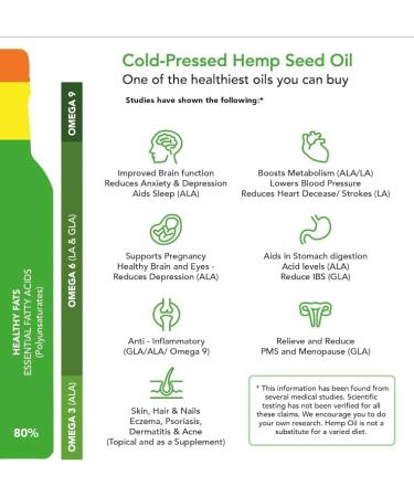 British Hemp Seed Oil - Cold Pressed Raw & Unrefined (500ml) | High in Omega 3-6-9 | Hemp North - Buy Online on GoSupps.com