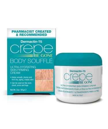 Dermactin Crepe Be Gone Body Souffle - Classic 3 ounce - Ultra Hydrating Crepe Skin Firming Cream for Neck Chest Arms & Legs