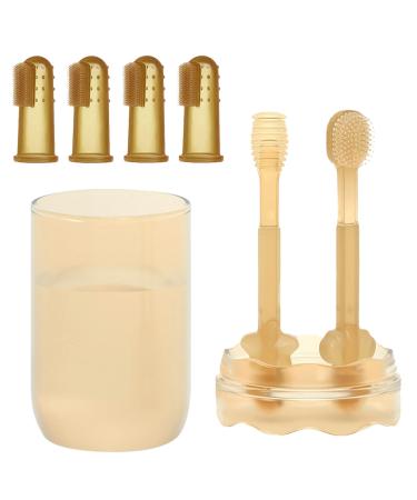 Tyxhxtf 6 piece toothbrush baby toothbrush children finger toothbrush baby soft brush head made of silicone manual toothbrush massage gums (0-2 years old)