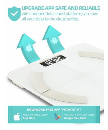 Smart Body Fat Scale with BMI Calculation - Digital Bathroom Weight Scale for Body Composition Analysis - Syncs with Smartphone App via Bluetooth - 396 lbs Capacity - White - Buy Online on GoSupps.com
