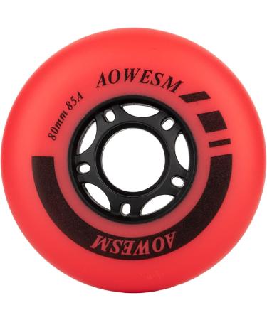 AOWESM Inline Skate Wheels 85a Replacement 76mm Red 4-Pack - Roller Hockey Skates Accessories - Buy Online on GoSupps.com